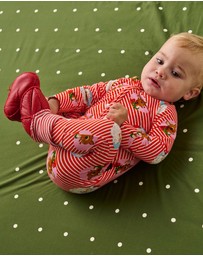 Kip&Co - I Love Christmas Spot Organic Long Sleeve Zip Romper - Babies