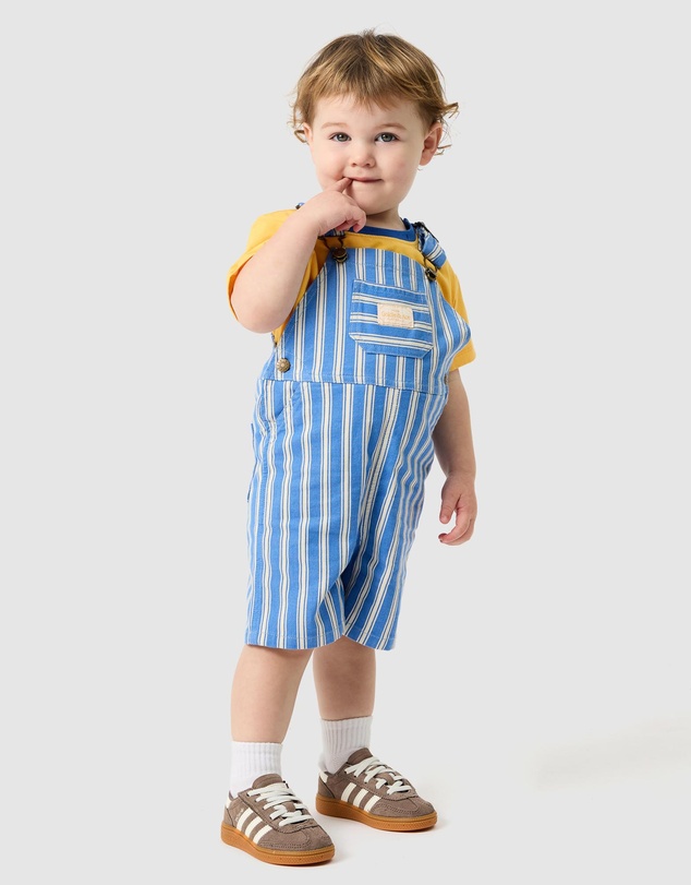 Goldie + Ace - Lightweight Cotton Twill Stripe Burton Shortalls - ICONIC EXCLUSIVE - Babies