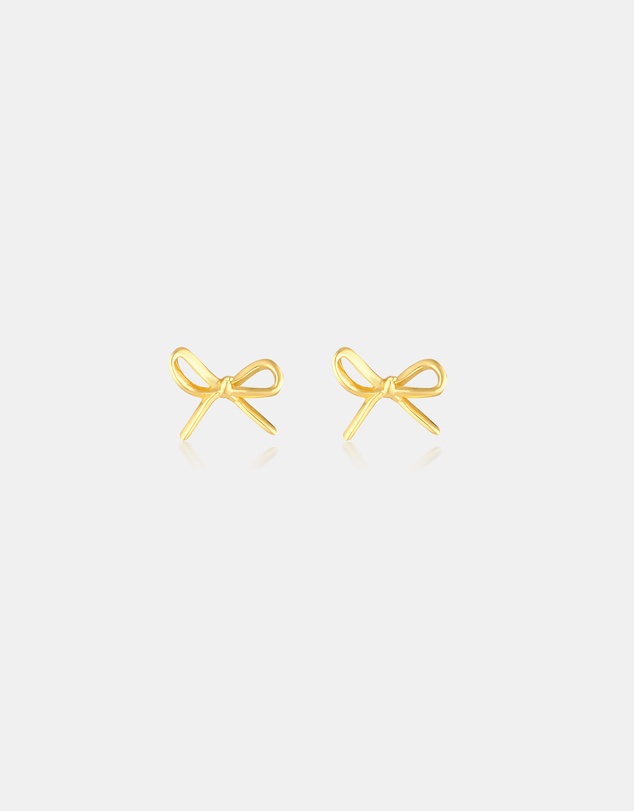 The Silver Collective - Children's Bow Earrings Gold
