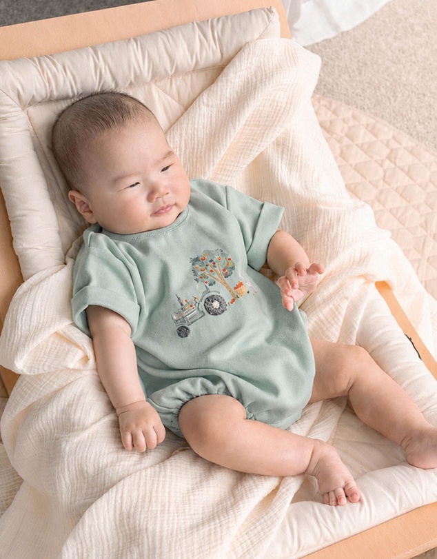 Bebe by Minihaha - Scout Organic Tractor Oversized Bodysuit - Babies