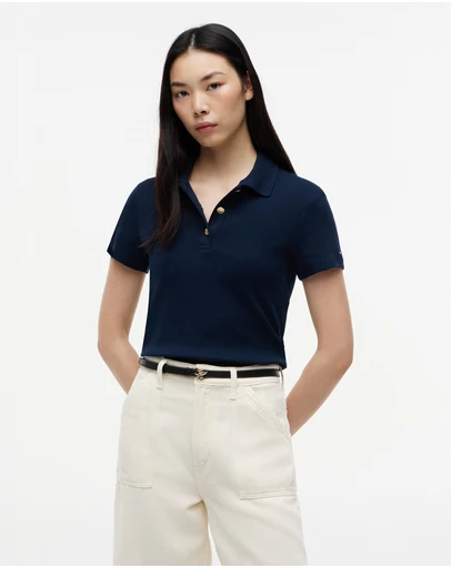 Tommy Hilfiger - Slim Fit Gold-Tone Button Polo Shirt