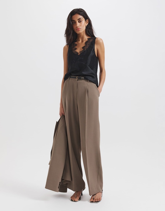 SABA - Ivana Crinkle Lace Detail Tank