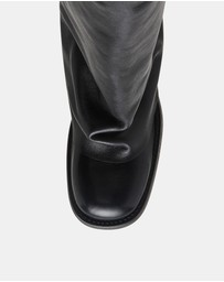 Steve Madden - Benton Black Leather Boots