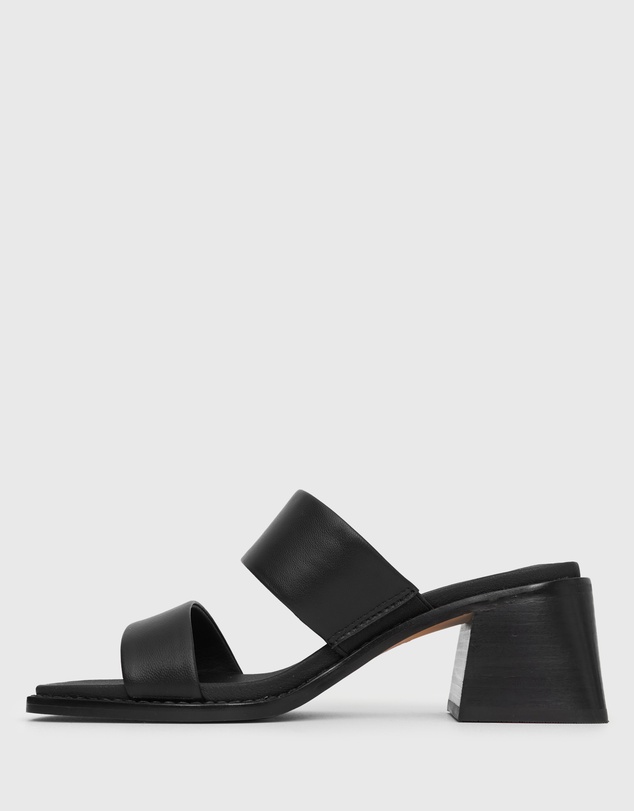 Betts - Prince Leather Block Heel Mules