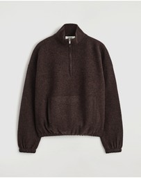 COS - Boiled Merino Wool Zip-Up Jumper
