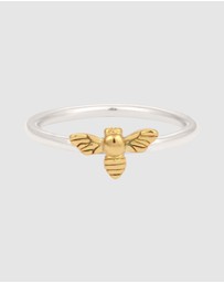 Elli Jewelry - Ring Bee 925 Sterling Silver Bicolor