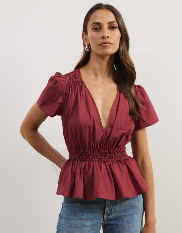 Atmos&Here - Lana Cotton Shirred Top