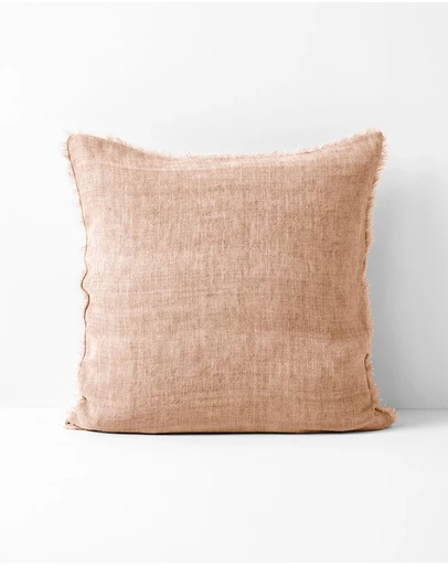 Aura Home - Vintage Linen Fringe Cushion
