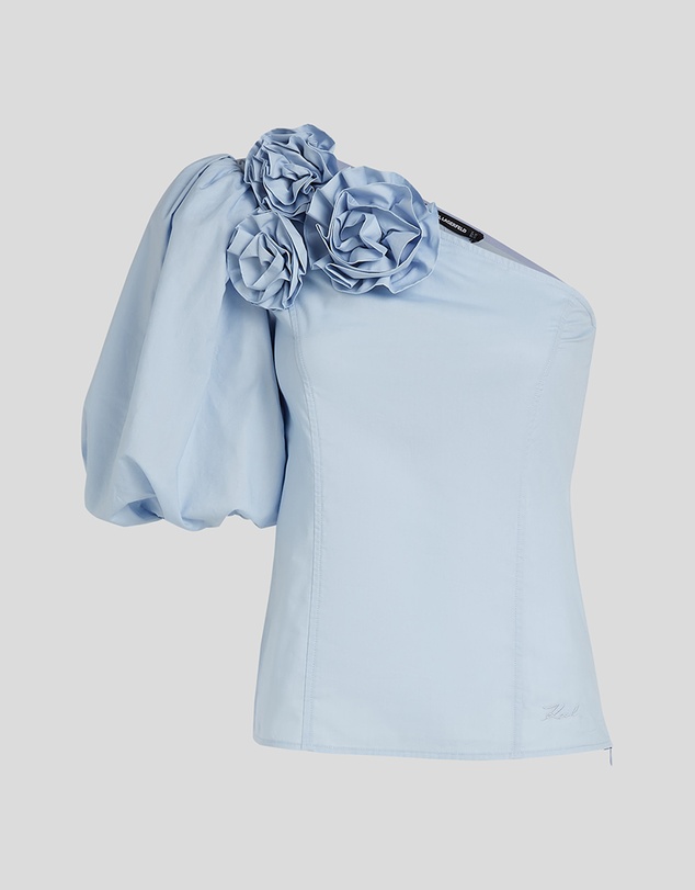 Karl Lagerfeld - Flower One-Shoulder Shirt