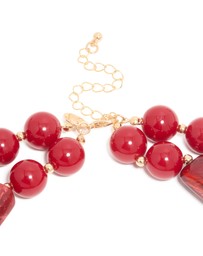 Lovisa - Red Acrylic Beaded Layered Necklace