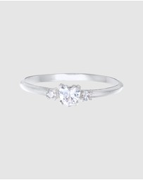 Elli Jewelry - Ring Zirconia Heart 925 Sterling Silver