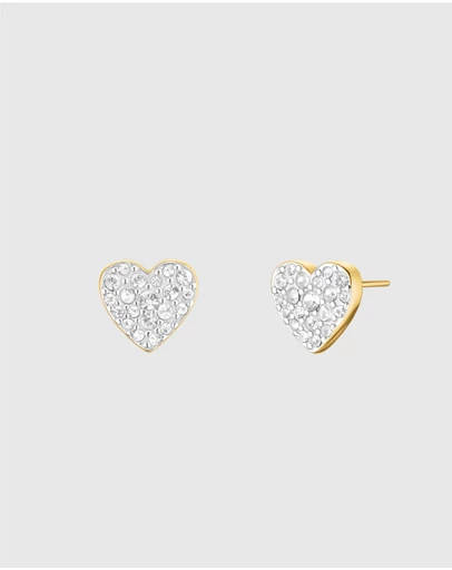 Rosefield - Pavé Heart Gold-Tone Stud Earrings