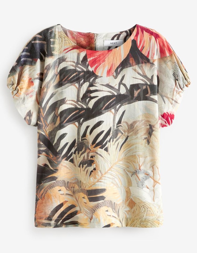 NEXT - Gathered Short Sleeve Textured Boxy T-Shirt