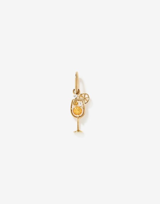 Michael Hill - Citrine & White Topaz Aperol Spritz Cocktail Pendant in 18kt Gold Vermeil