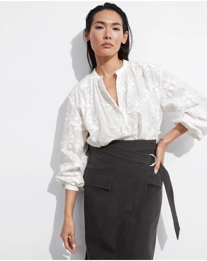 & Other Stories - Voluminous Floral-Appliqué Blouse