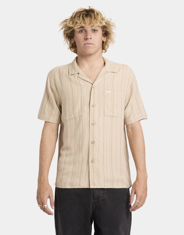 RVCA - Mens Exotica Stripe Short Sleeve Shirt