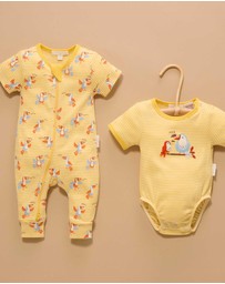 Purebaby - Rib Short Sleeve Growsuit -Kids-Babies