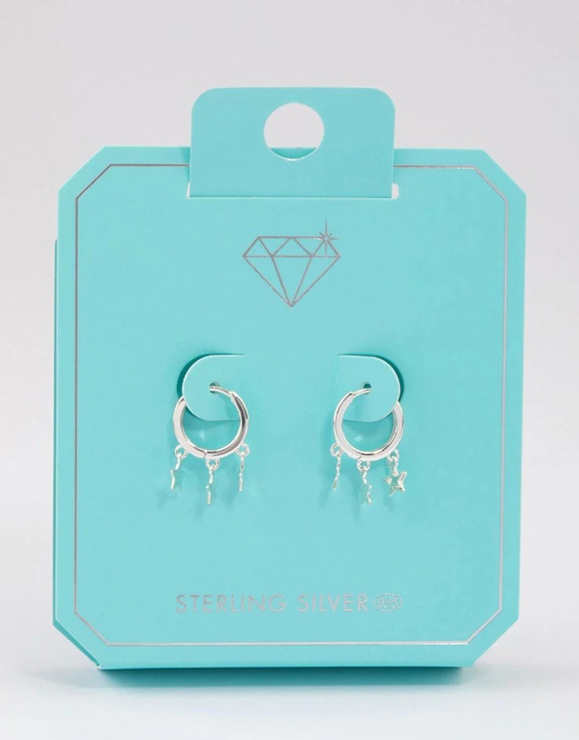 Lovisa - Sterling Silver Trio Star Huggie Earrings