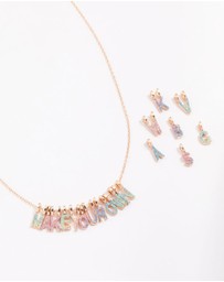 Lovisa - Kids Gold Make Your Own DIY Rainbow Glitter Charm Necklace Kit