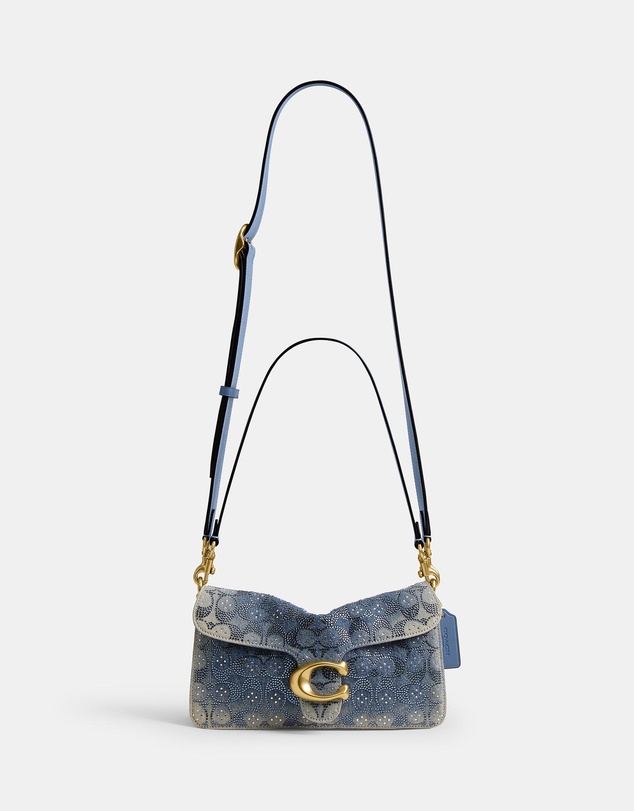Coach - Soft Crystal Signature Denim Tabby Shoulder Bag 26