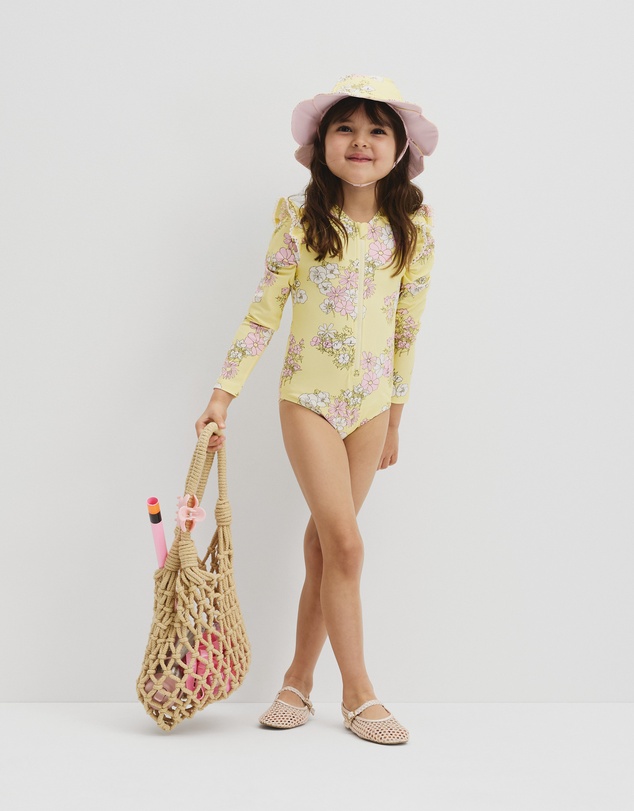 Country Road - Long Sleeve Frill Swimsuit