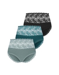 City Chic - Iris 3 Pack Cotton Hi Brief