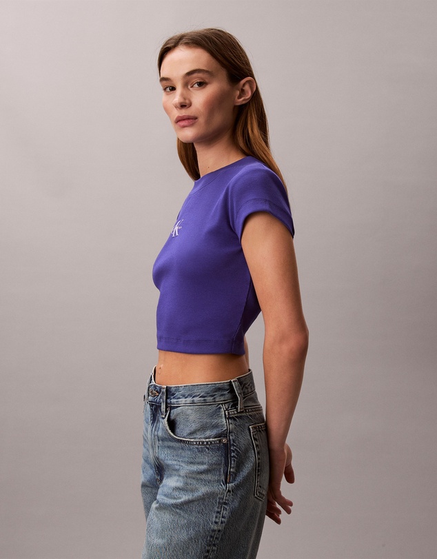 Calvin Klein Jeans - Monogram Logo Ribbed Baby Tee