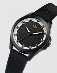 adidas Originals - Originals Iconic One 40mm IP Black Steel Silicone Watch