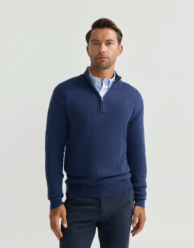 Oxford - Robert Zip Neck Knit Pullover