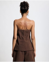 Lover - Vesper Suede Look Strapless Top