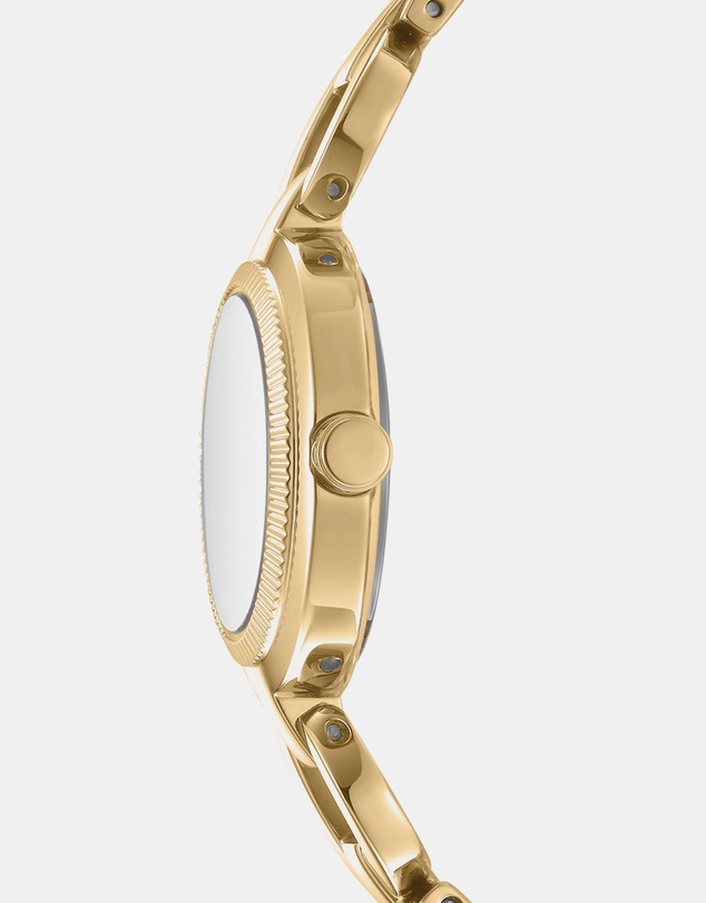 DKNY - Open Link Gold 28mm Black Dial Womens Watch