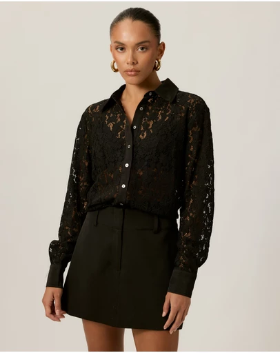 Tussah - Lace Satin Trim Shirt