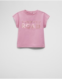 Country Road - Organically Grown Cotton Sequin Logo T-shirt