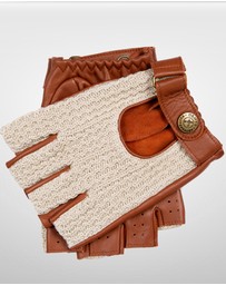 DENTS - Suited Racer x Crochet Back Fingerless Driving Gloves