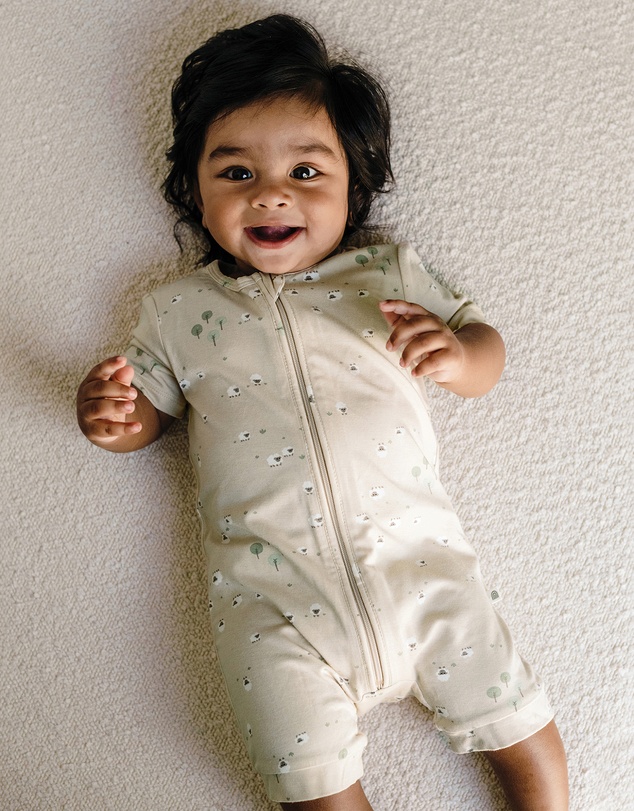 Kynd Baby - Day Or Night Onesie Short Sleeve in Sheep