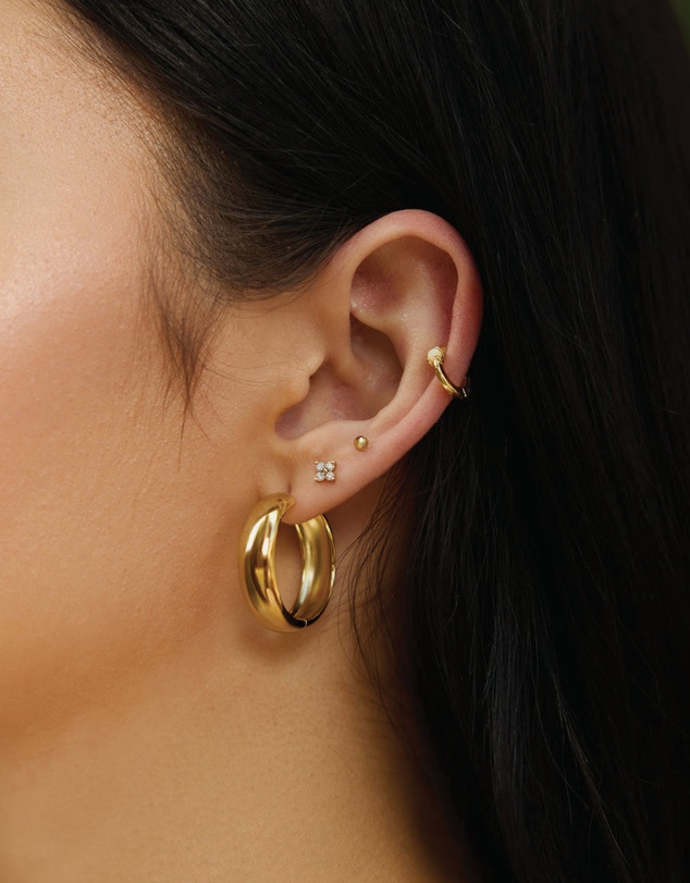 Ania Haie - Gold Chubby Large Huggie Hoop Earrings
