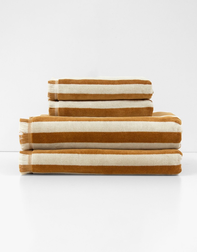 Aura Home - Palma Stripe Australian Cotton Bath Towel Set