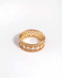 Lovisa - Gold Plated Ring with Cubic Zirconia