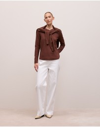 Trenery - Cotton Henley in Espresso