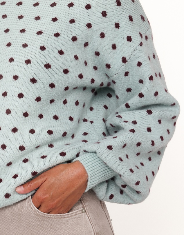 Petal & Pup - Jax Knit Sweater - Blue Polka Dot