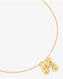 Lovisa - Waterproof Gold Plated Stainless Steel Large Bubble Letter M Necklace