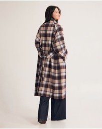 Oxford - Edi Checked Funnel Collar Coat