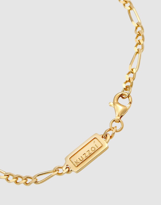 Kuzzoi - ICONIC EXCLUSIVE - Classic Figaro Chain Bracelet in Gold-Plated 925 Sterling Silver