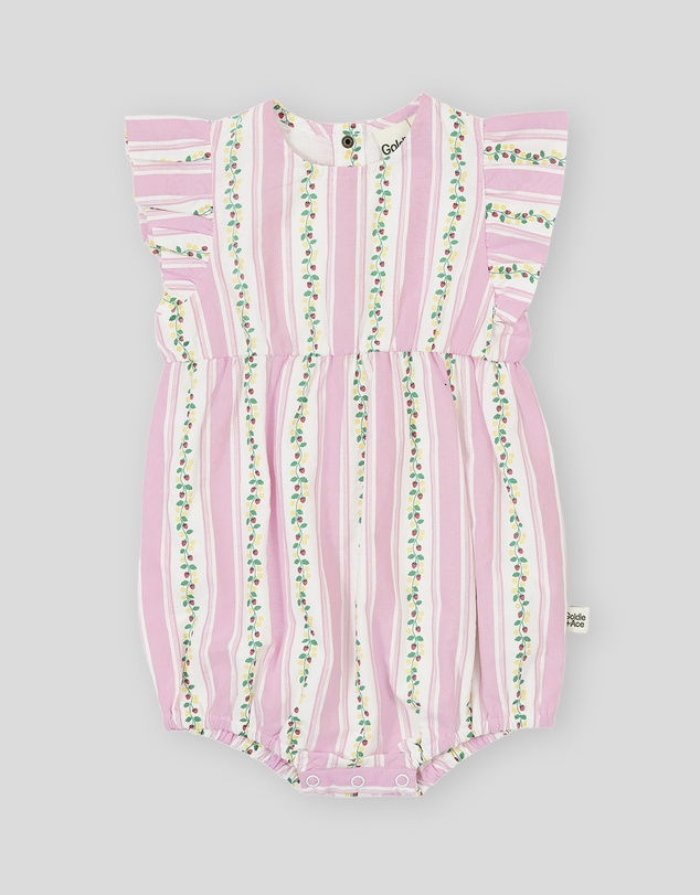 Goldie + Ace - Antique Stripe Strawberry Lani Romper - Babies