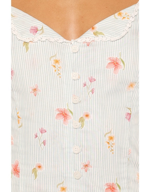 Petal & Pup - Ana Top - Blue Garden Stripe