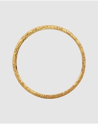Kuzzoi - ICONIC EXCLUSIVE - Ring Male Band Structured 925 Sterling Silver Gold Plated