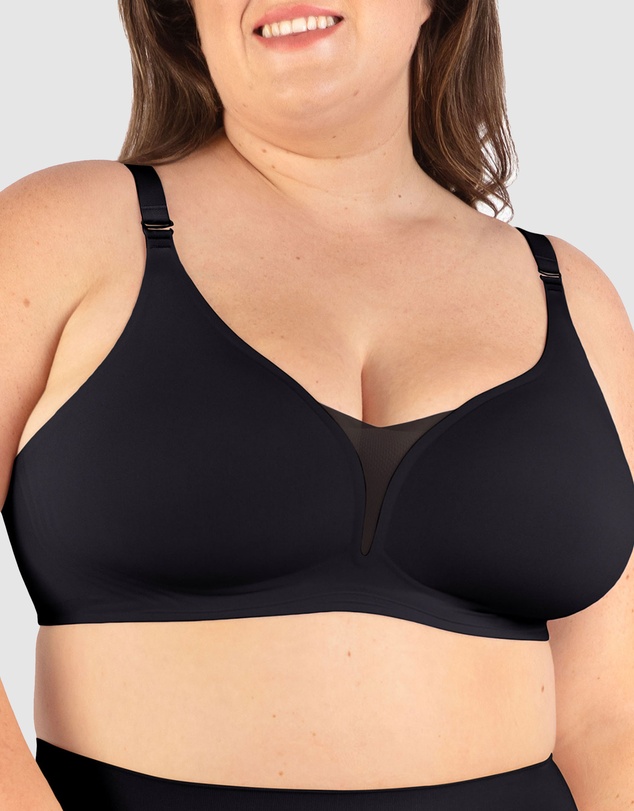 B Free Intimate Apparel - Invisible Mesh Comfort Padded Bra (C-D-DD-E-F-G) Cup