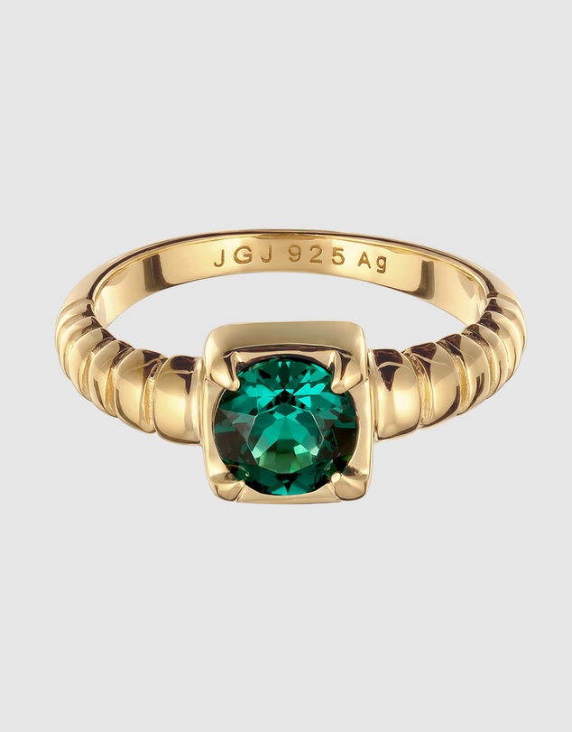 Elli Jewelry - Ring Crystal Wedding Statement 925 Sterling Silver Gold-Plated