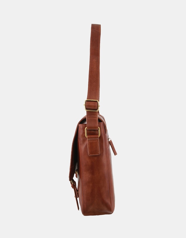 Pierre Cardin - Pierre Cardin Men's Rustic Leather Computer Satchel