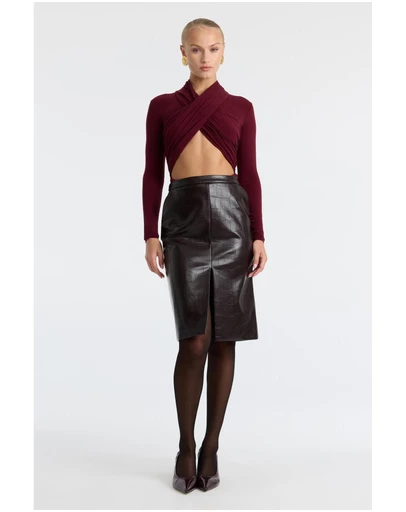 Bardot - Rheba Vegan Croc Leather Skirt